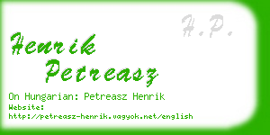 henrik petreasz business card